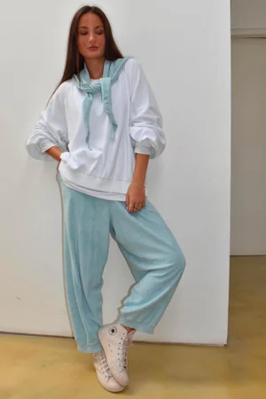 Terry B Relaxed Tapered Jogger Turquoise